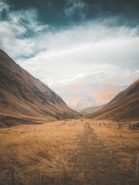 Scenic view of mountains against sky