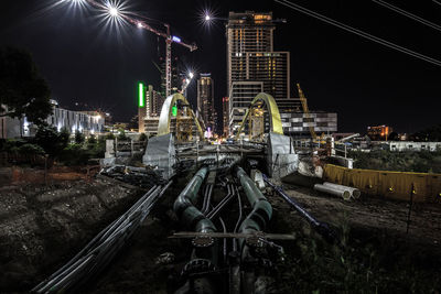 Illuminated cityscape at night