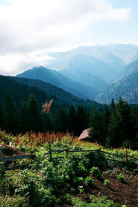 Scenic view of mountains against sky