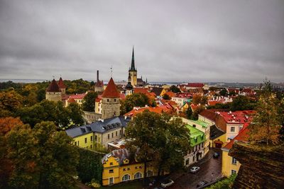 High angle view of cityscape