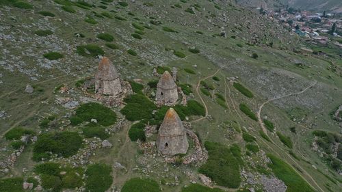 High angle view of old building