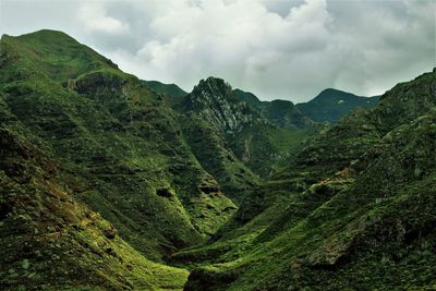 Scenic view of mountains against sky