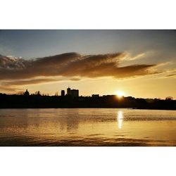 Scenic view of sunset over sea