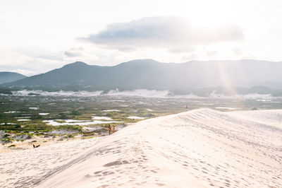 Scenic view of mountains against sky