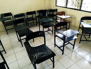 Empty chairs and tables