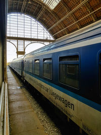 Train at railroad station platform