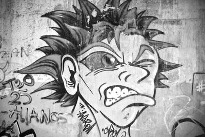 Close-up of painting on wall