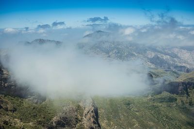 Scenic view of mountains against sky