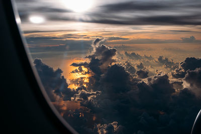 Sunrise over singapore view from a plane