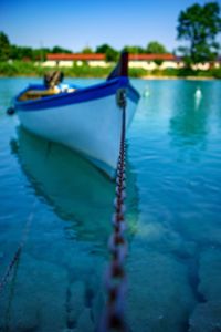 Close-up of blue sea against sky