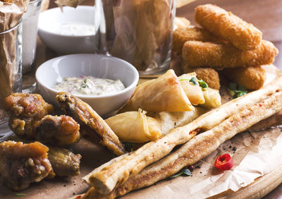 Close-up of food in plate on table