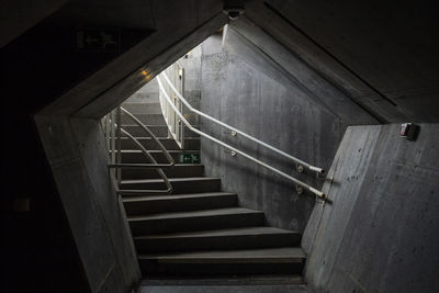 Low angle view of staircase in abandoned building