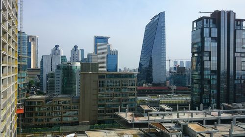 View of skyscrapers in city