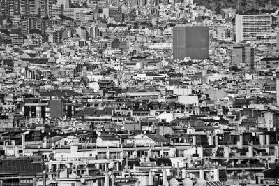 High angle view of buildings in city, barcelona 