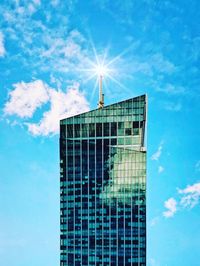 Low angle view of modern building against sky