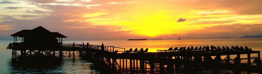 Scenic view of sunset over sea