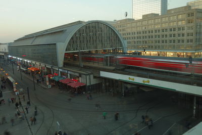 View of train in city