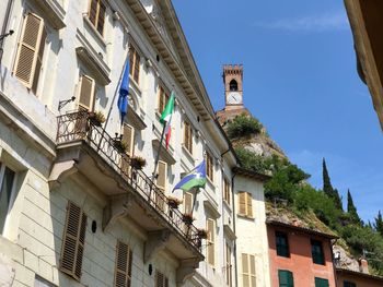 Low angle view of buildings against sky