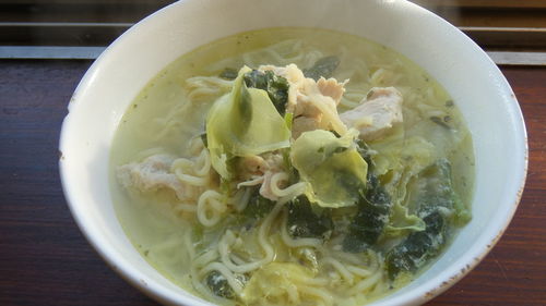 Close-up of soup in bowl