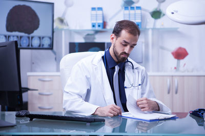 Young woman working at clinic