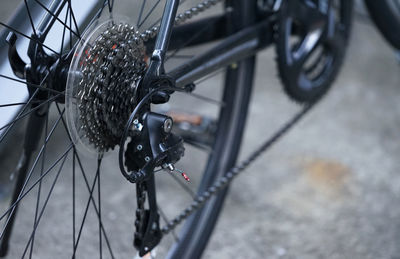 Close-up of bicycle wheel