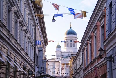 Low angle view of buildings in city