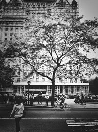 People on street in city