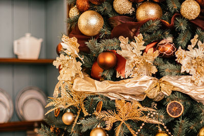 Close-up of christmas decorations