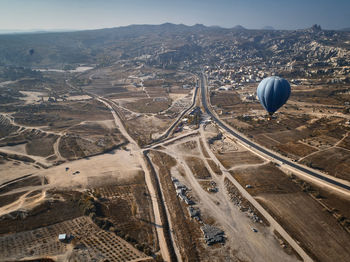 High angle view of hot air balloon