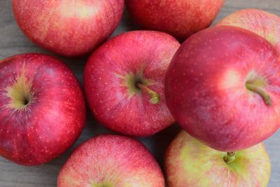 High angle view of apples for sale in market