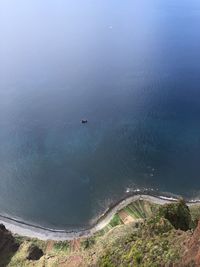 High angle view of beach