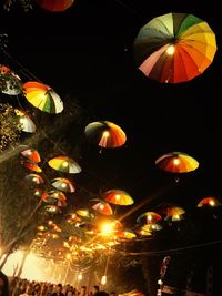 Illuminated lights at night