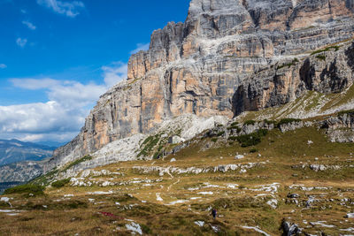 Scenic view of rock formation against sky