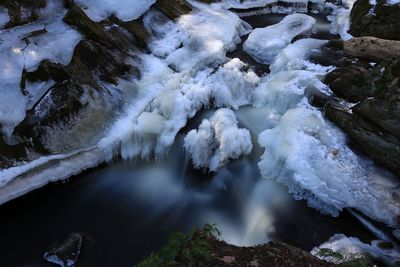 High angle view of waterfall