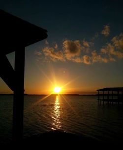 Scenic view of sunset over sea