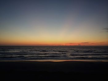 Scenic view of sea at sunset