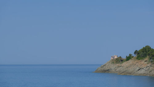 Chapel of madonnina della punta in bonassola, la spezia, liguria, italy.