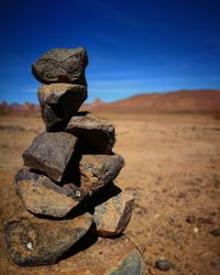 Stack of rocks on landscape