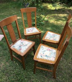 High angle view of table and chairs
