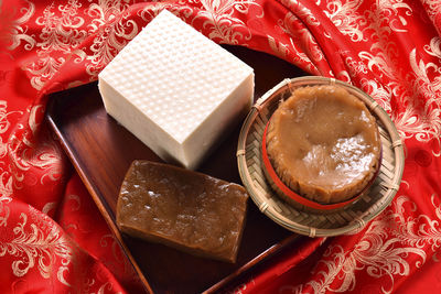 Close-up of dessert on table