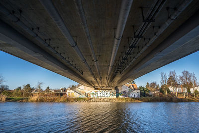 Bridge over river against sky