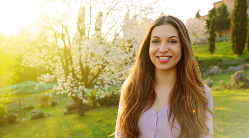 Portrait of smiling young woman