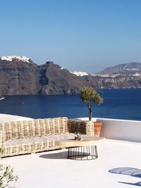 Scenic view of swimming pool against clear sky