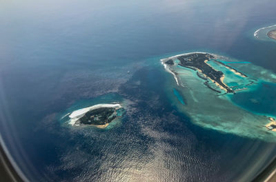 High angle view of island in sea