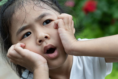 Close-up portrait of cute girl