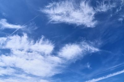 Low angle view of vapor trail in sky