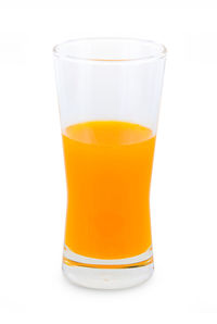 Close-up of beer in glass against white background