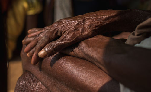 Close-up of person hand