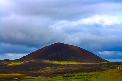 View of mountain against cloudy sky