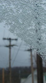 Close-up of wet glass during winter